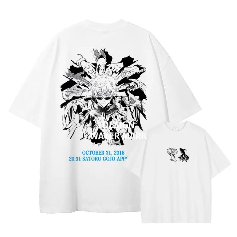 European size cotton short sleeves ‘Gojo Saturo T Shirts Vintage Washed Anime J-Ju