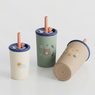 Stylish Student Coffee Cup Outdoor Vacuum Straw Tumbler Portable Creative Double-Wall Stainless Steel Insulated Mug