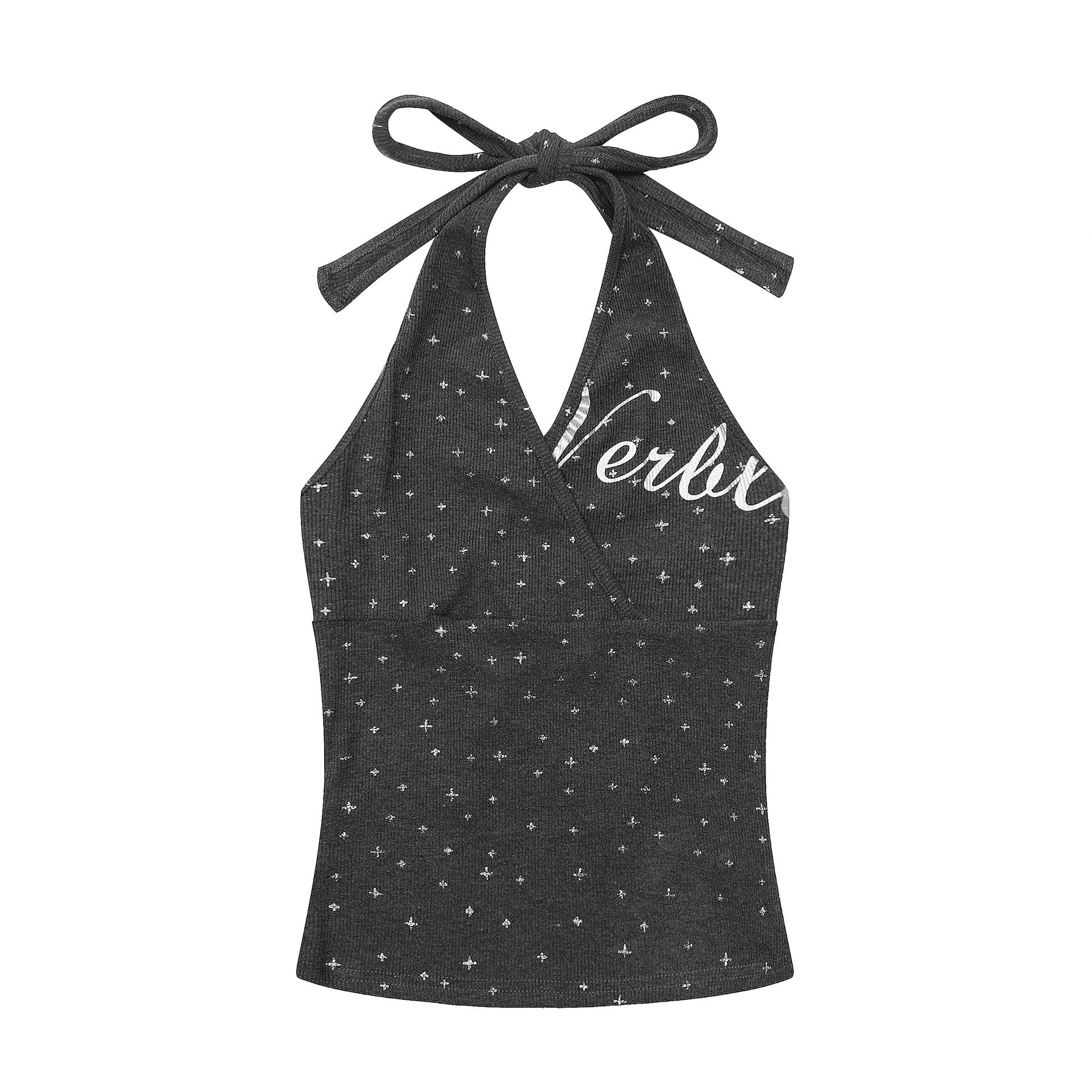 2026 Retro Polka Dot V-Neck Halter Vest Top for Women, Ins Style Slimming Fitted Spicy Girl Cropped Top, Sweet and Spicy Style