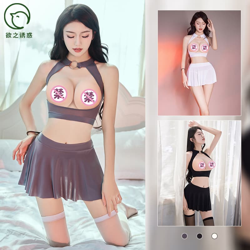 Summer New Pure Desire Lingerie Sexy Pleated Skirt Set Schoolgirl Roleplay Costume