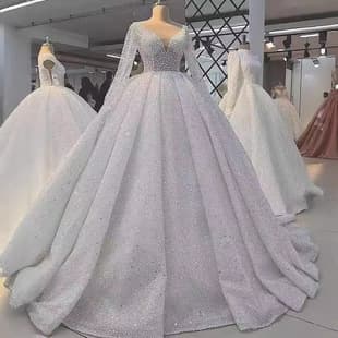 Cross-border Bride High-end New Heavy Beaded Tulle Wedding Dress Women's French Luxury Long Train