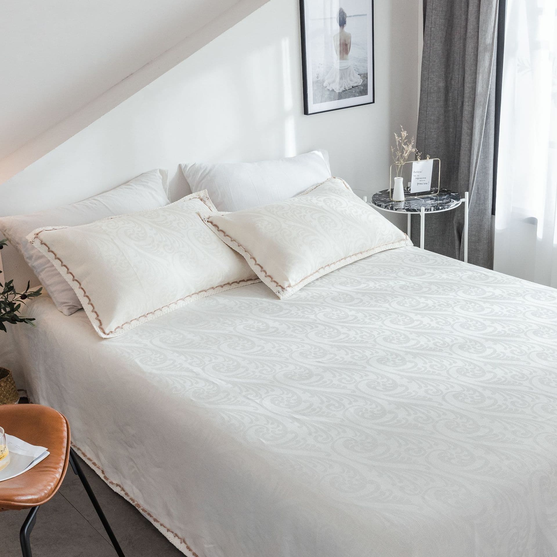 Summer Linen Cooling Mat Natural Linen Bed Sheet Set Three-Piece Single and Double Size All-Season Air Conditioning Soft Mat