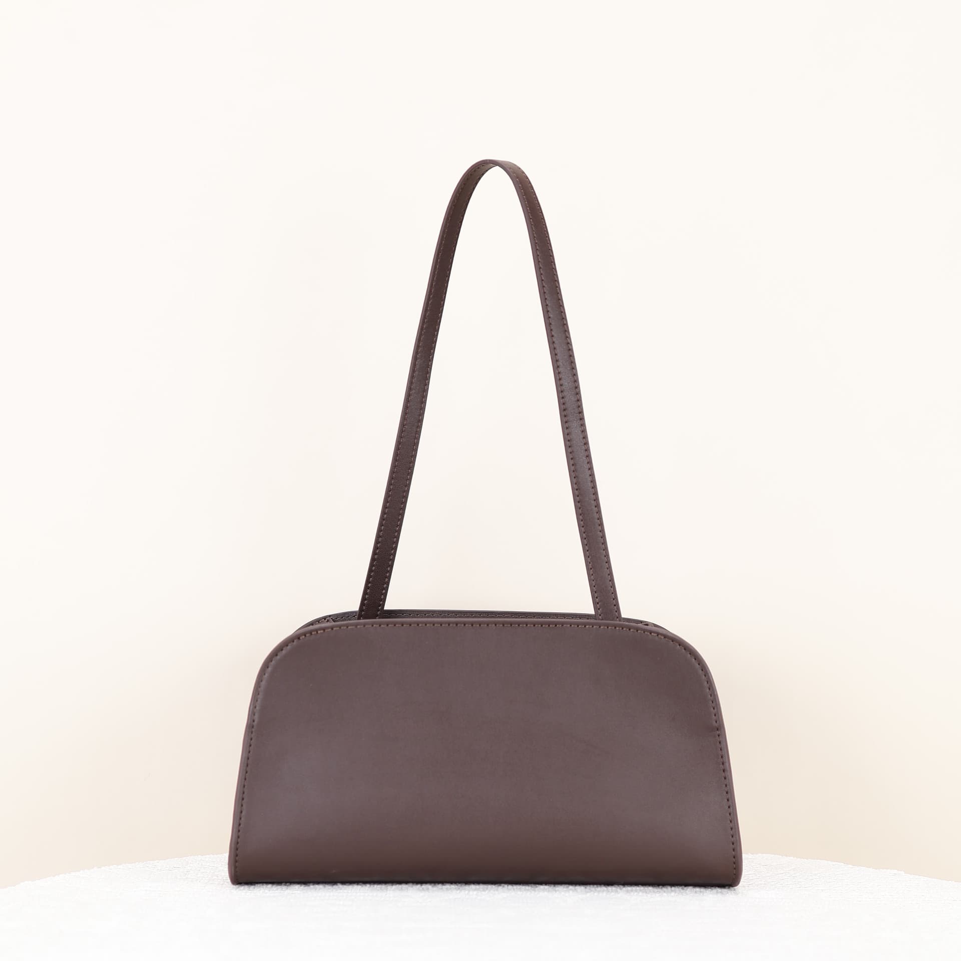 Row Genuine Leather Women's Clutch Bag, Simple Commuter Niche Shoulder Bag, Saddle Bag, Crossbody Handbag, Light Luxury