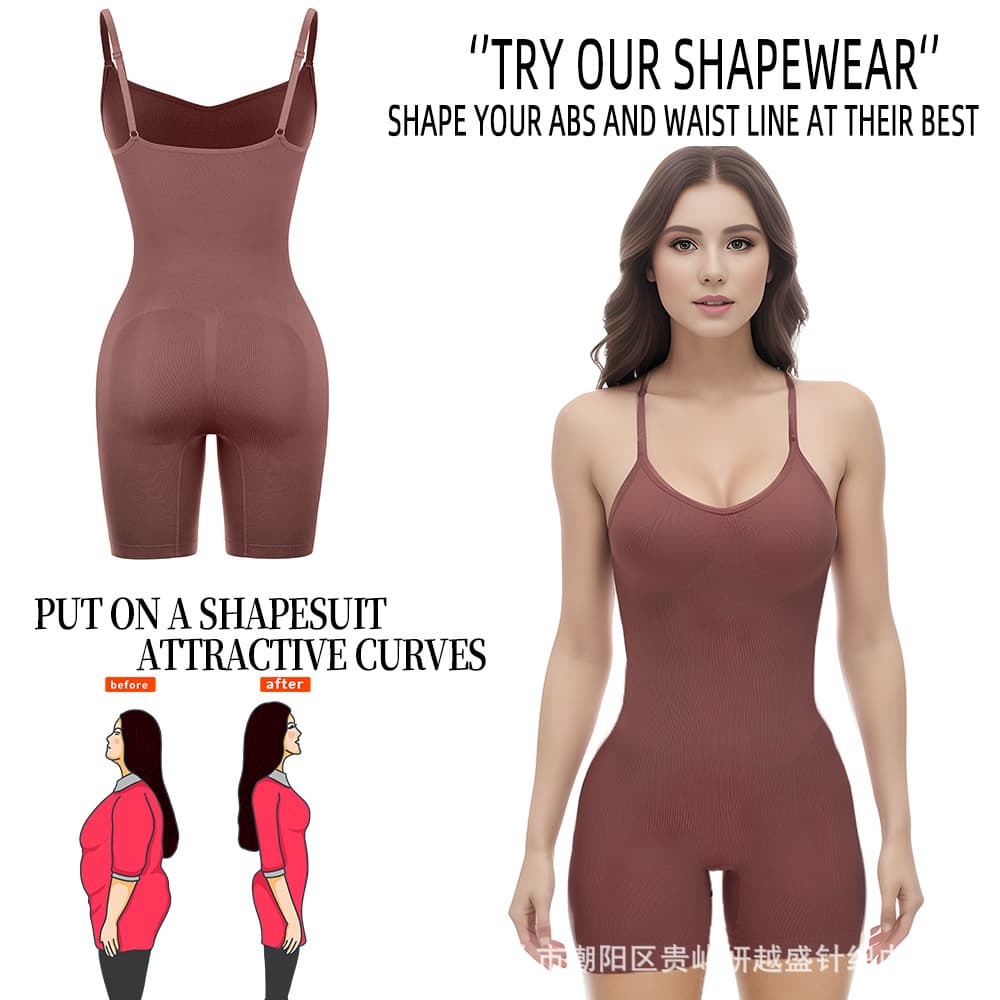 Seamless Shapewear Bodysuit Waist Cincher Butt Lifter Tummy Control Tight Fit Large Size Nylon Fabric Four Seasons Wear