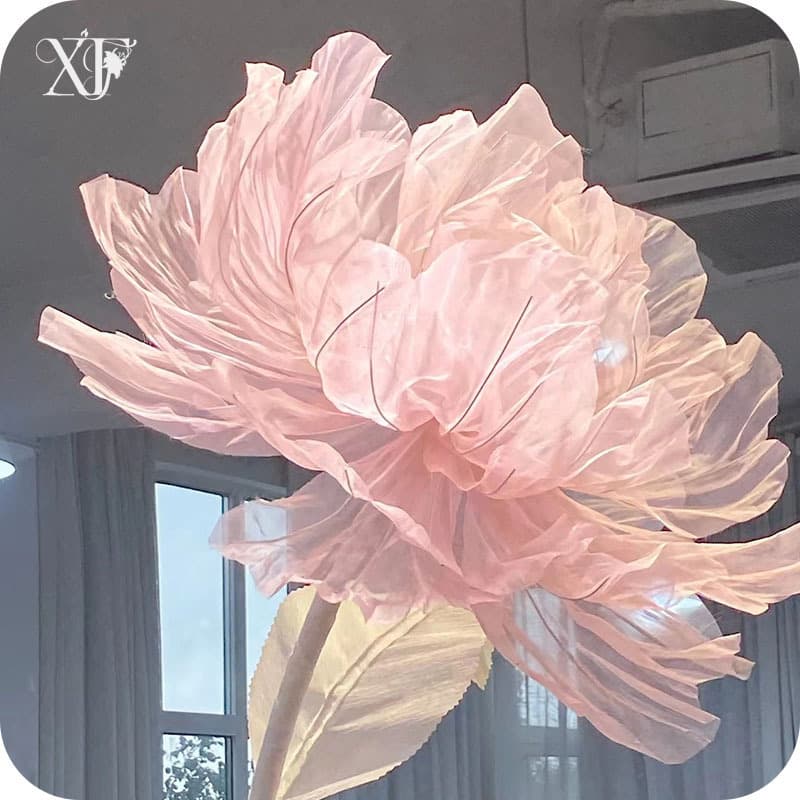 Hot Selling Silk Flowers Wedding Giant Flowers Silk Peony Wedding Props Mall Decoration Window Display
