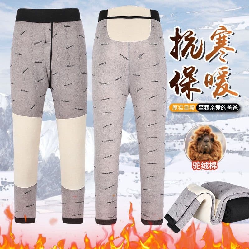 Camel wool men's cotton pants wholesale high-waist plus protection middle-aged and elderly dad style large size thick knee protection knee pad thick