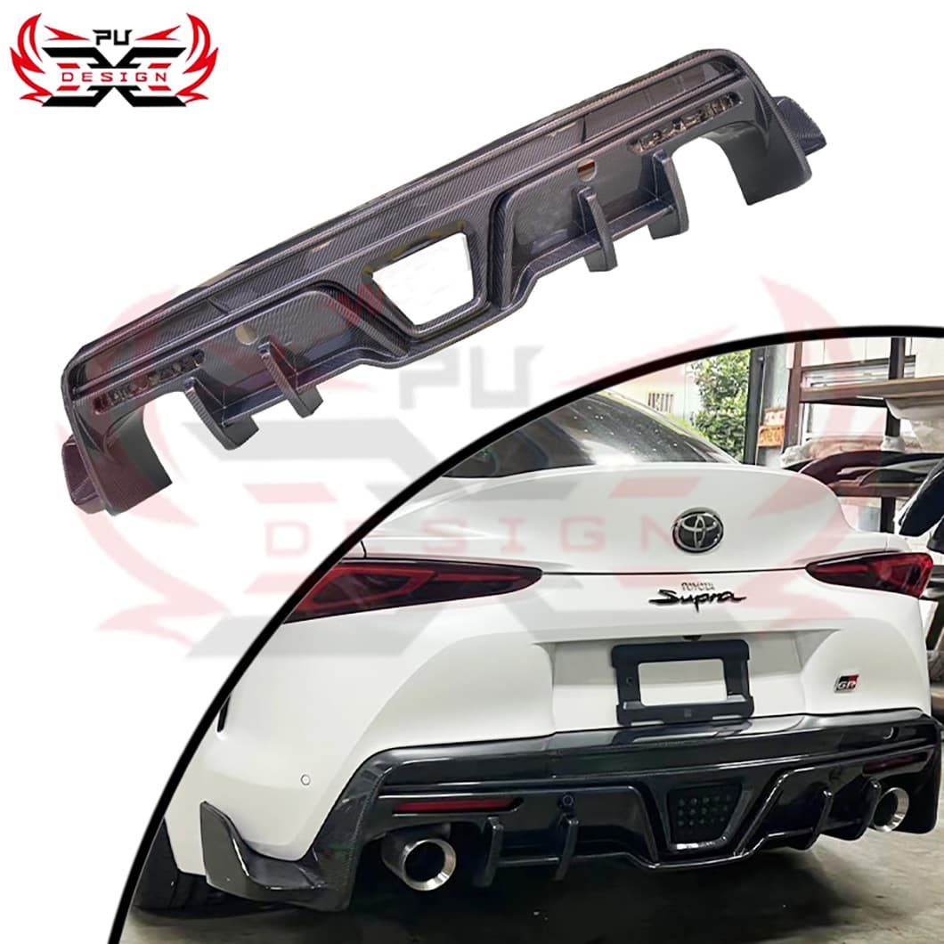 Suitable for Toyota Supra A90 A91 bumper modification Tom decorative rear lip dry carbon fiber MK5 diffuser