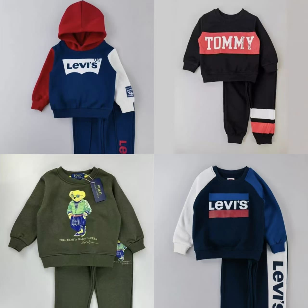 Wholesale Boys' Kids Set Long Sleeve Hoodie Round Neck Printed Pullover Jacket for Ages 2-8