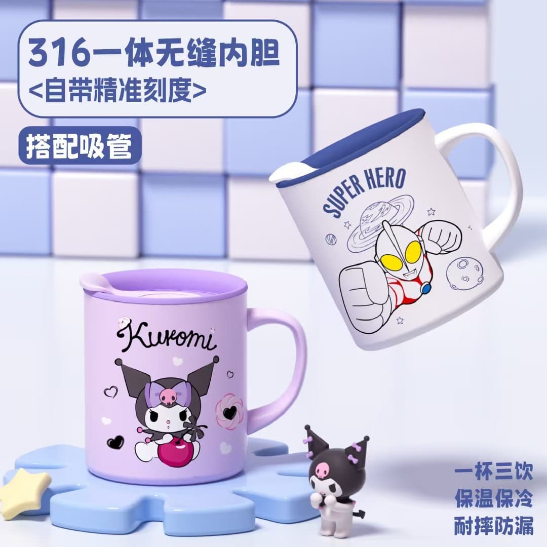 Kuromi 316 Stainless Steel Water Cup Gift with Scale Milk Cup Student School Exclusive High Appearance Mug