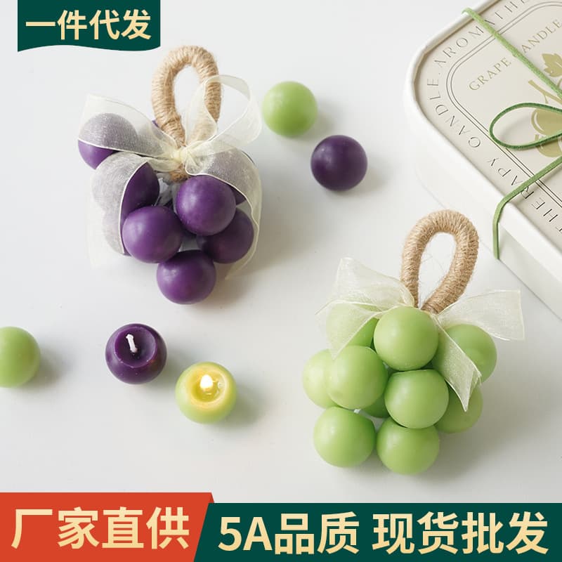 Fruit-shaped candle fragrance ornaments birthday souvenir small gift cross-border simulated grape scented candle customization