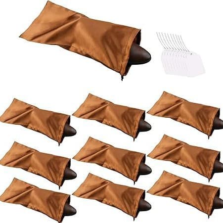 Drawstring Solid Color Bag Ready Stock, Satin Travel Lining for Shoes and Clothes Storage, Dustproof Satin Drawstring Bag