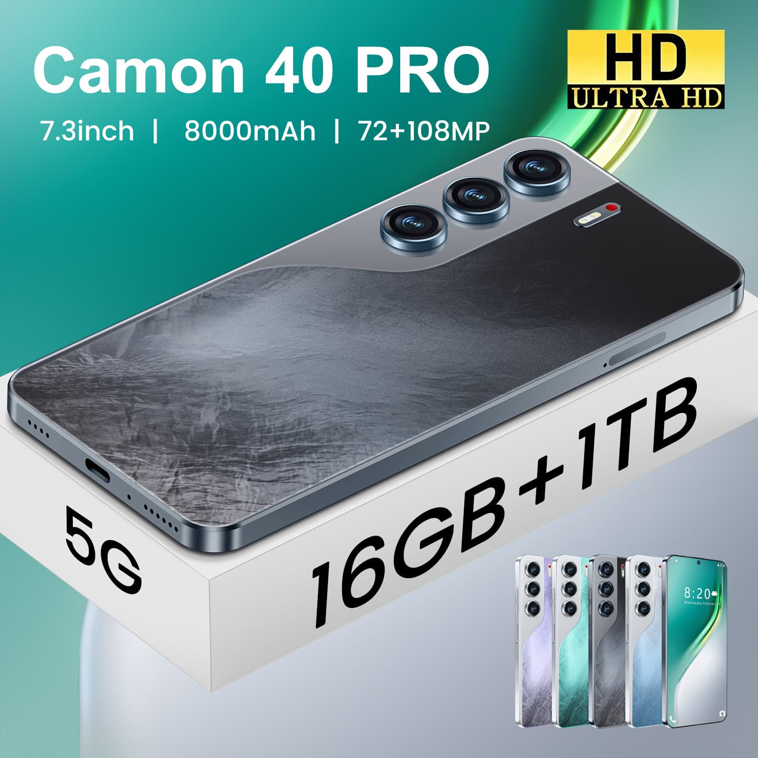 The new cross-border smartphone Camon40 Pro high memory 16+1T smartphone factory Temu can be shipped on behalf of
