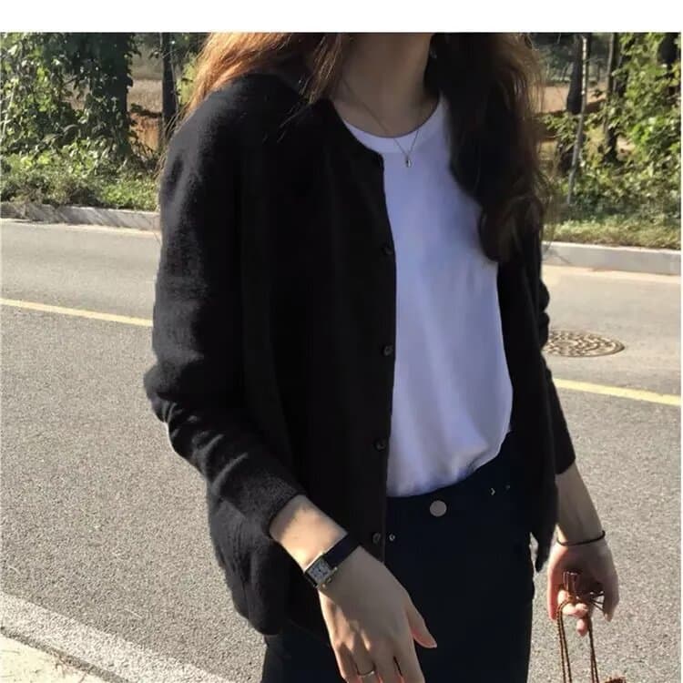 Trendy Knit Cardigan for Women 2025 New Spring/Autumn European Loose Fit Casual Style Outerwear