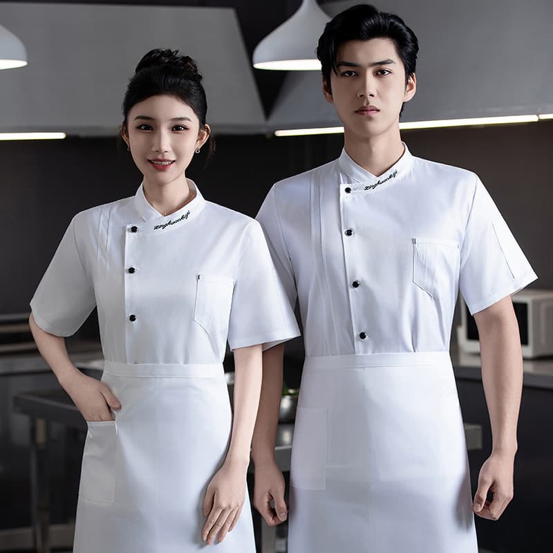 Chef Workwear Men's BBQ Spring/Summer Hotel Catering Cake Bakery Restaurant Kitchen Short Sleeve Shirt Women