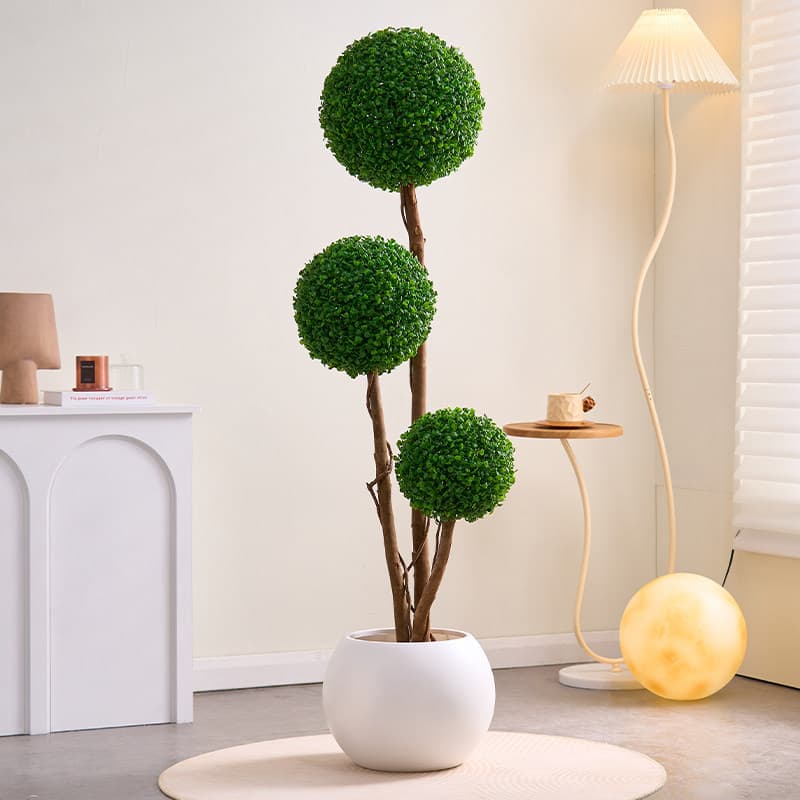 Simulated green plants, high-end light luxury spherical plants, living room potted plants, indoor porch, tea room, Milan creative bonsai ornaments