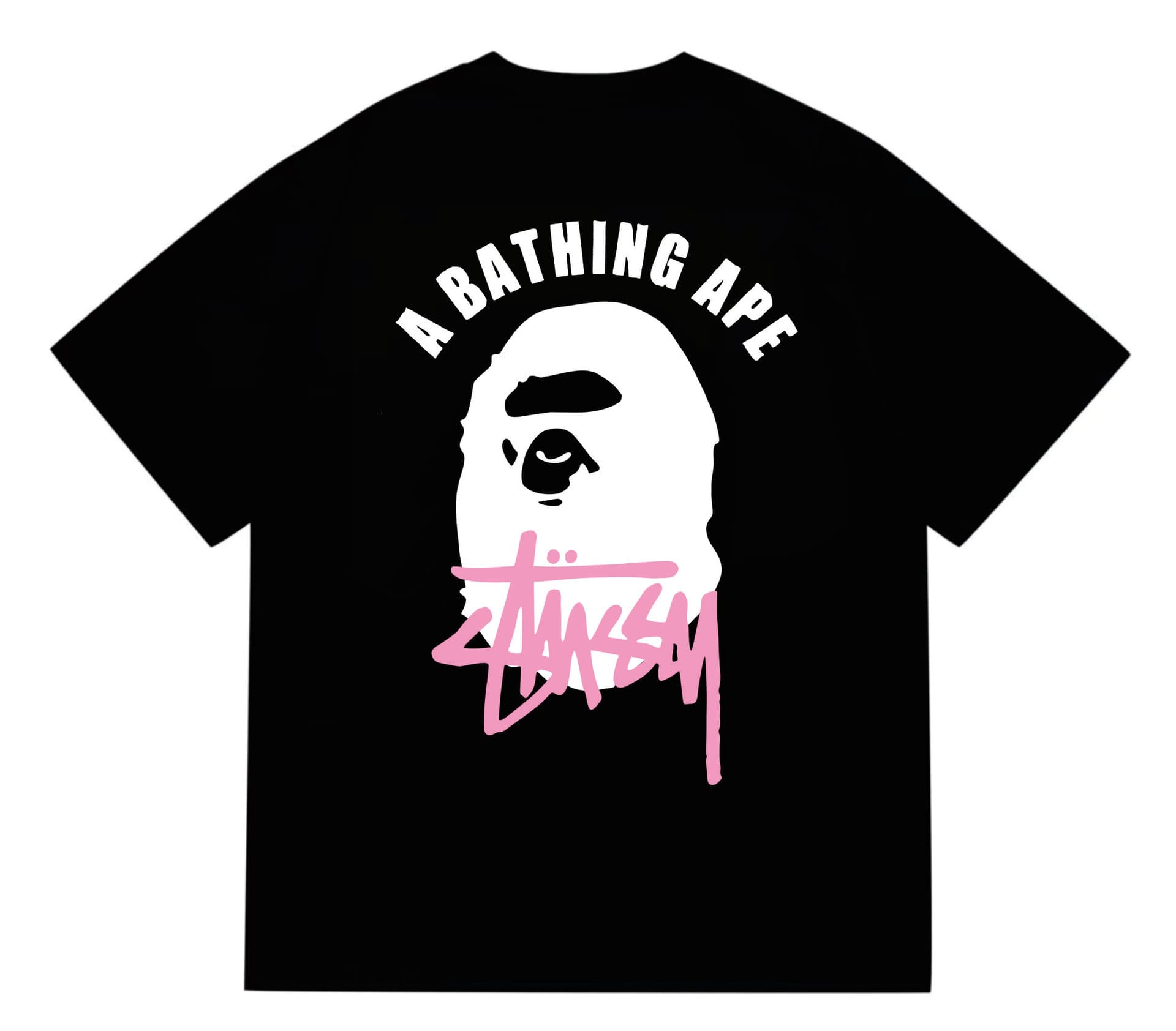 Cross-border high-end trendy brand short-sleeve T-shirt for men and women, ape head letter print, European size BAPE T-shirt, in-stock wholesale for export