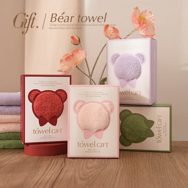 Cute Bear Towel Gift Set, Premium Practical Small Gift, Lovely Wedding Return Gift for Bridesmaids, Women's Gift Item