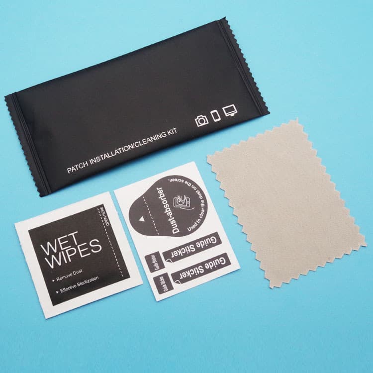 Phone Tempered Film Application Tool Kit Three-Piece Set, Pin, Three Cloths, Alcohol Wipes, Dust Removal Sticker, Cleaning Set