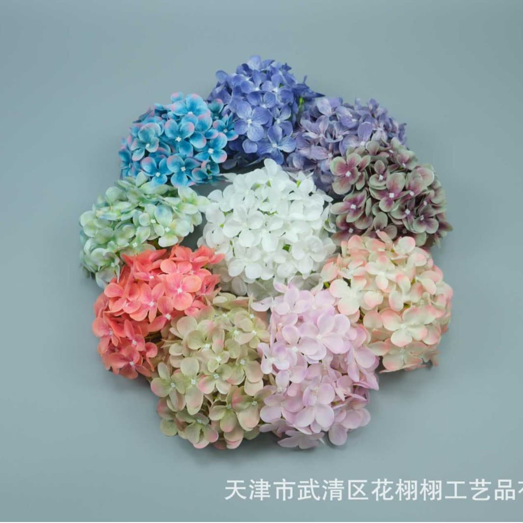New 3D printing simulated fake flower hydrangea head high-end wedding scene layout large gardening waterfall home decoration
