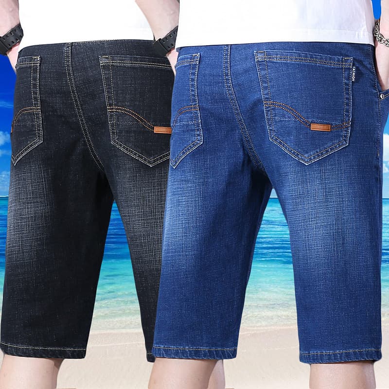 2026 New Men's Denim Shorts, 5-Inch Casual Versatile 7-Inch Loose Straight-Leg Work Shorts