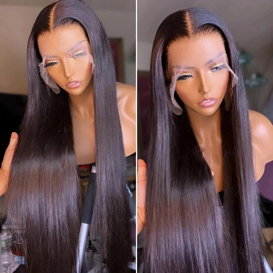 European and American Cross-Border Black Hair 13X4 Lace Front Wigs Human Hair Lace Wigs
