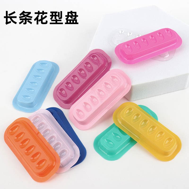 Wholesale 100pcs/Bag No Base Long Strip Eyelash Extension Flower Shape Glue Pad Glue Dropping Flower Shape Plate