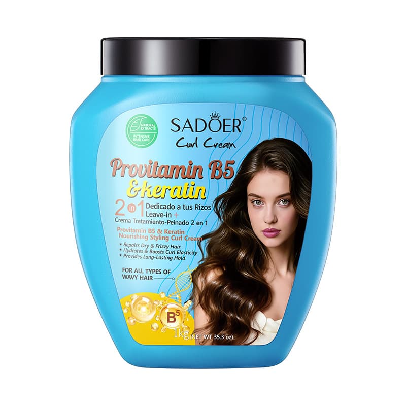 Cross-border Vitamin B5 Curl Defining Cream 1kg SADOER Keratin Hold Cream Skincare Wholesale for Export