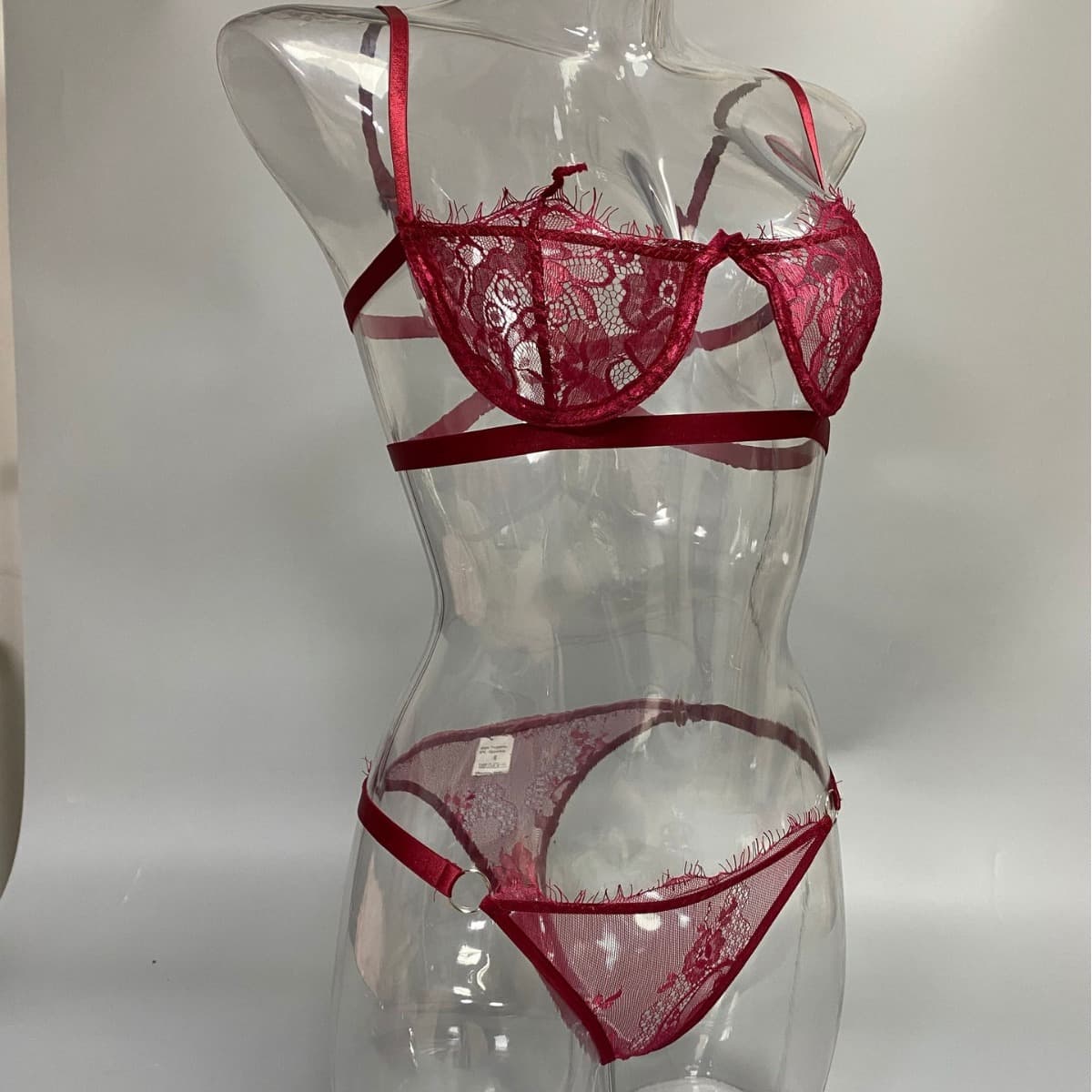 Sexy Lingerie Costume Hollow Nightgown Lace Camisole Push-Up Bra Set for Small Bust