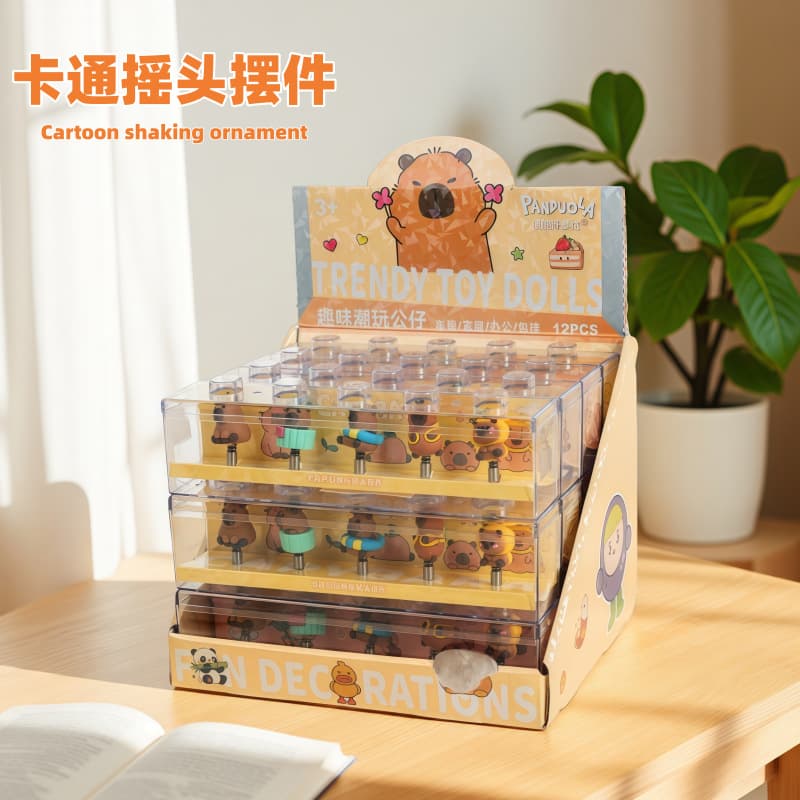 Display stand for trendy toy dolls diy desktop ornaments gift accessories assembly-free transparent doll figure display cabinet