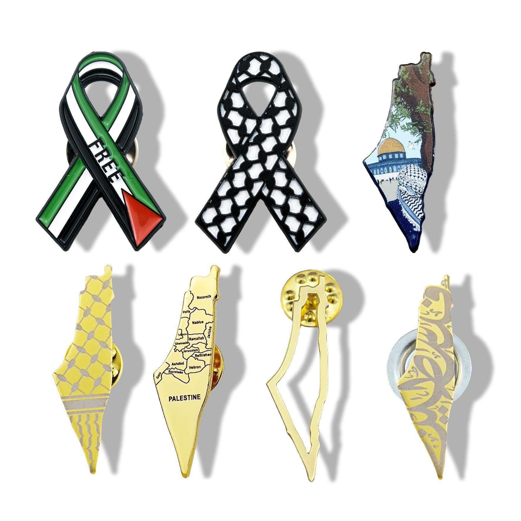 Free Palestine Map Brooch Cross-Border Wholesale Metal Badge Clothing Bag Accessory