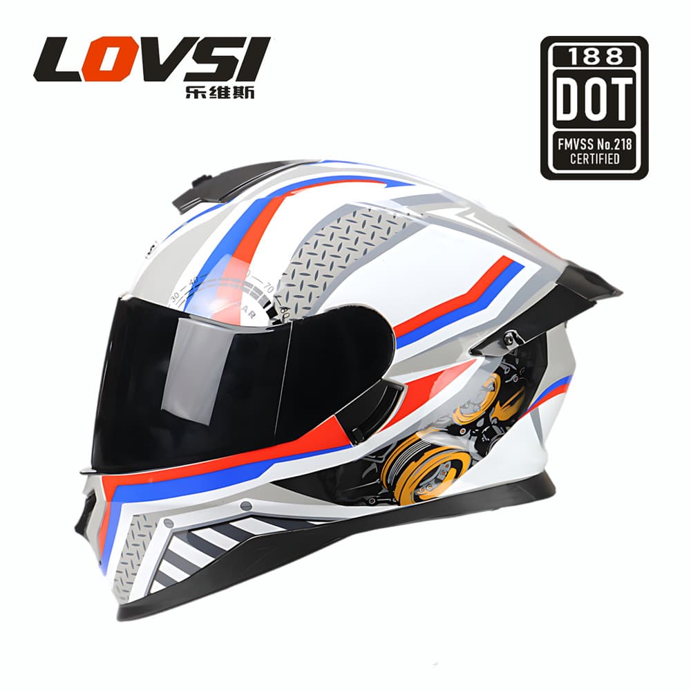 Motorcycle Helmet DOT Certified Men's Motorcycle Full-Face Helmet Men's and Women's All-Season Dual-Lens Winter Cycling Helmet