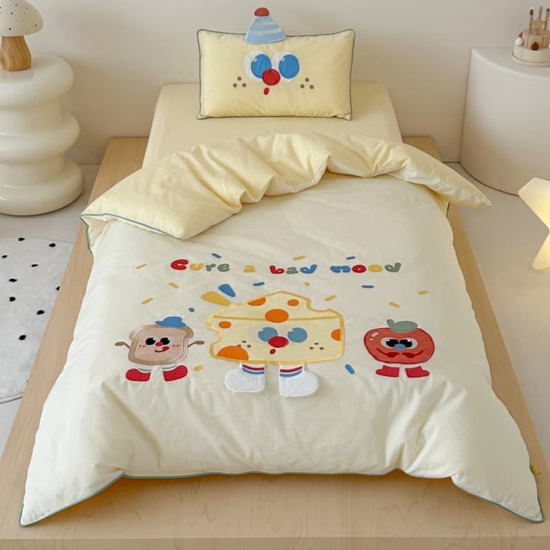 Class A Pure Cotton Washed Cotton Kindergarten Cartoon Embroidered Ins Style Baby Three-Piece Set Essential Seven-Piece Set for Kindergarten