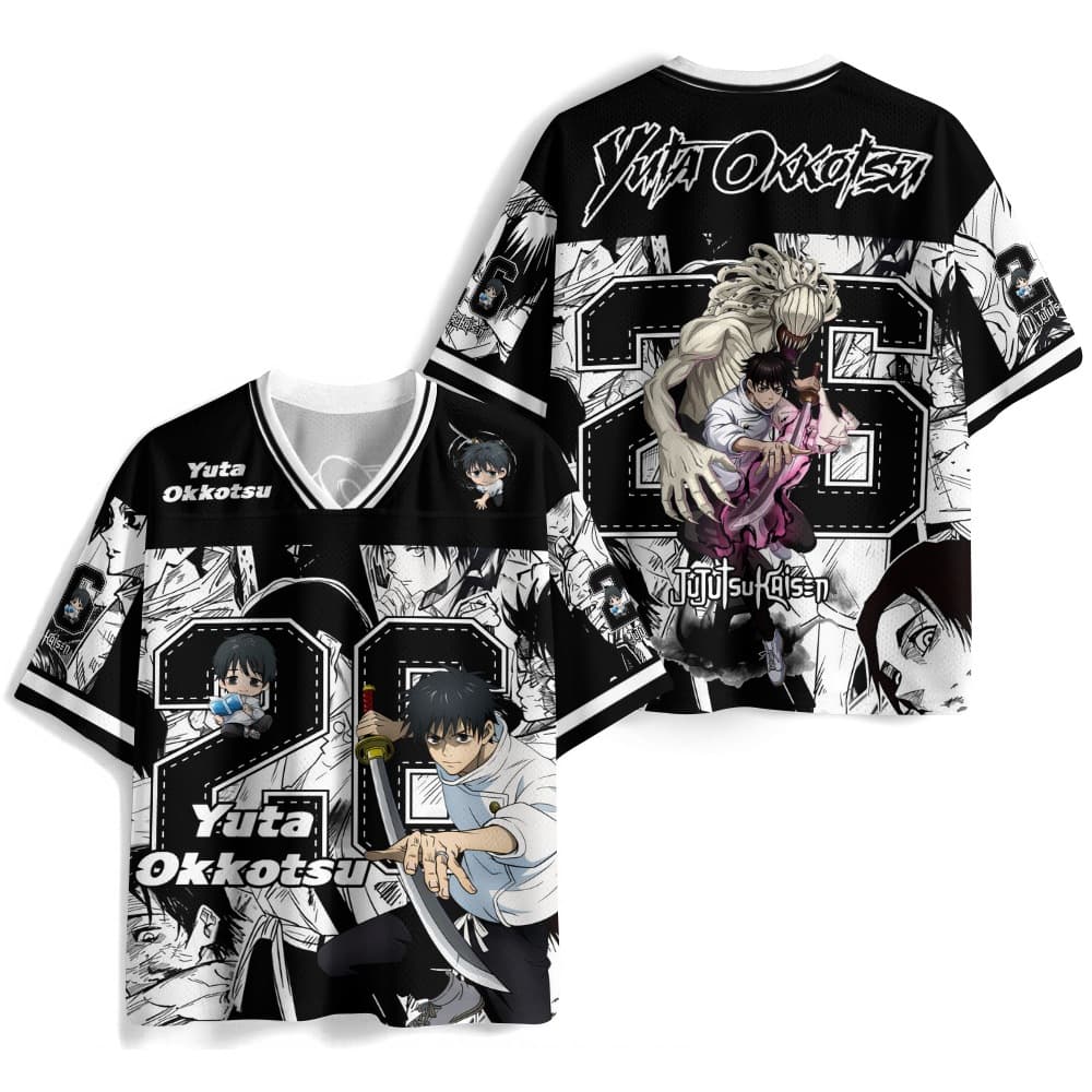 Cross-border Anime Jujutsu Kaisen Jersey 3D Printed T-Shirt Yuta Okkotsu Full Print Loose Trendy Short Sleeve Top