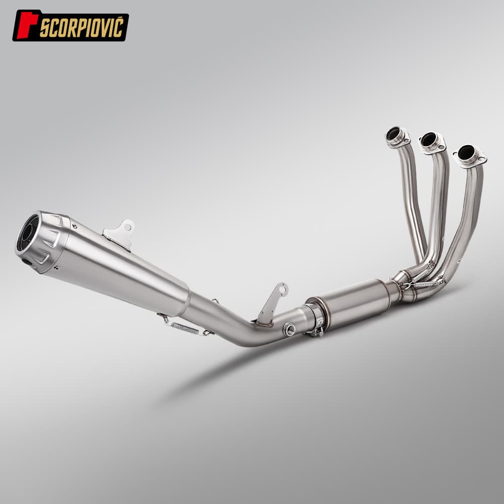 Motorcycle Full Exhaust System for CFMOTO 675SR Stainless Steel Dual Oxygen Port Front and Rear Exhaust Set