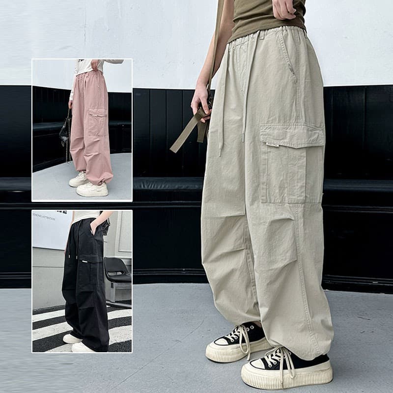 Girls' trousers, summer 2025 new style, casual loose girls' cargo pants, thin sports pants