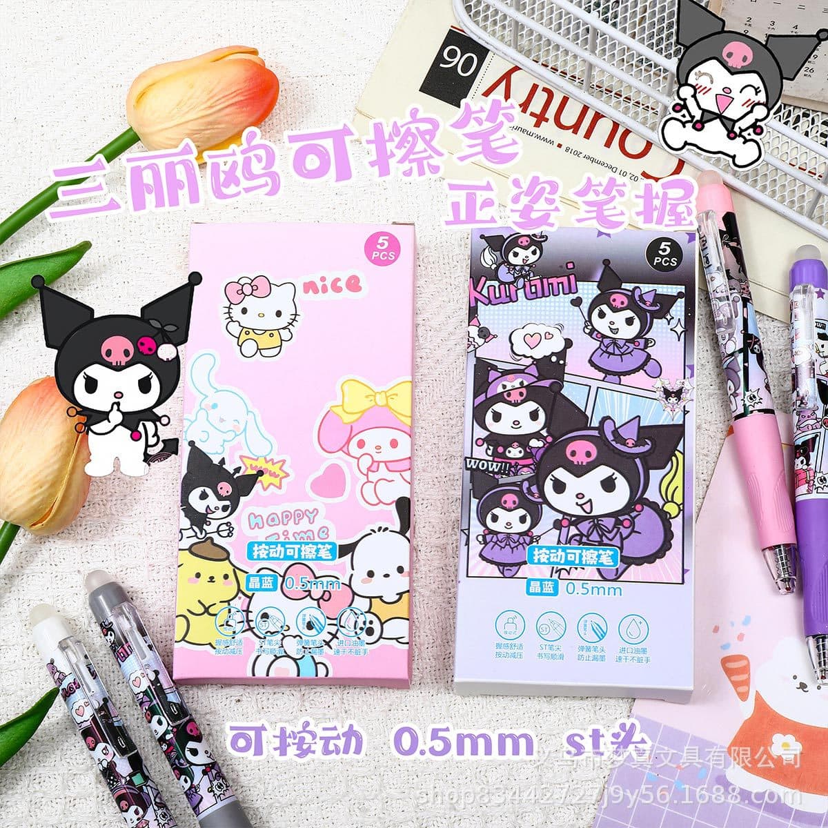 Cartoon Sanrio positive erasable pen crystal blue ST hot erasable brush question pen student friction and erasable gel pen
