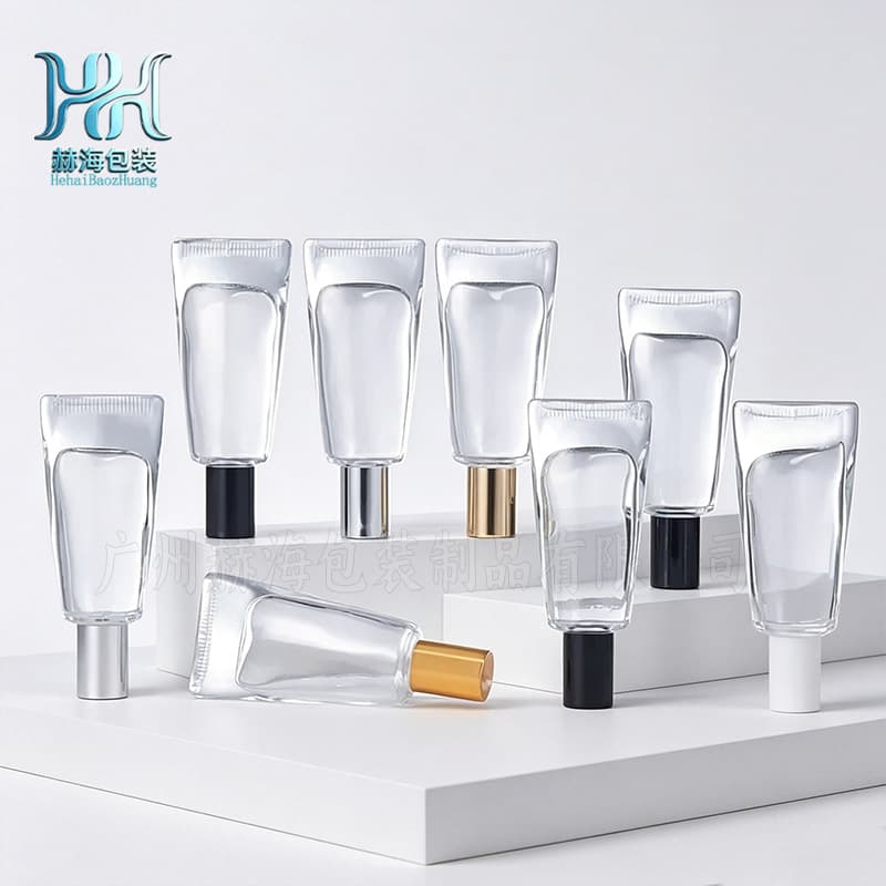 Toothpaste-Shaped Glass Roller Bottle 10ml Transparent Essential Oil Refill Bottle Soft Tube Spray Perfume Bottle with Cap Cosmetic
