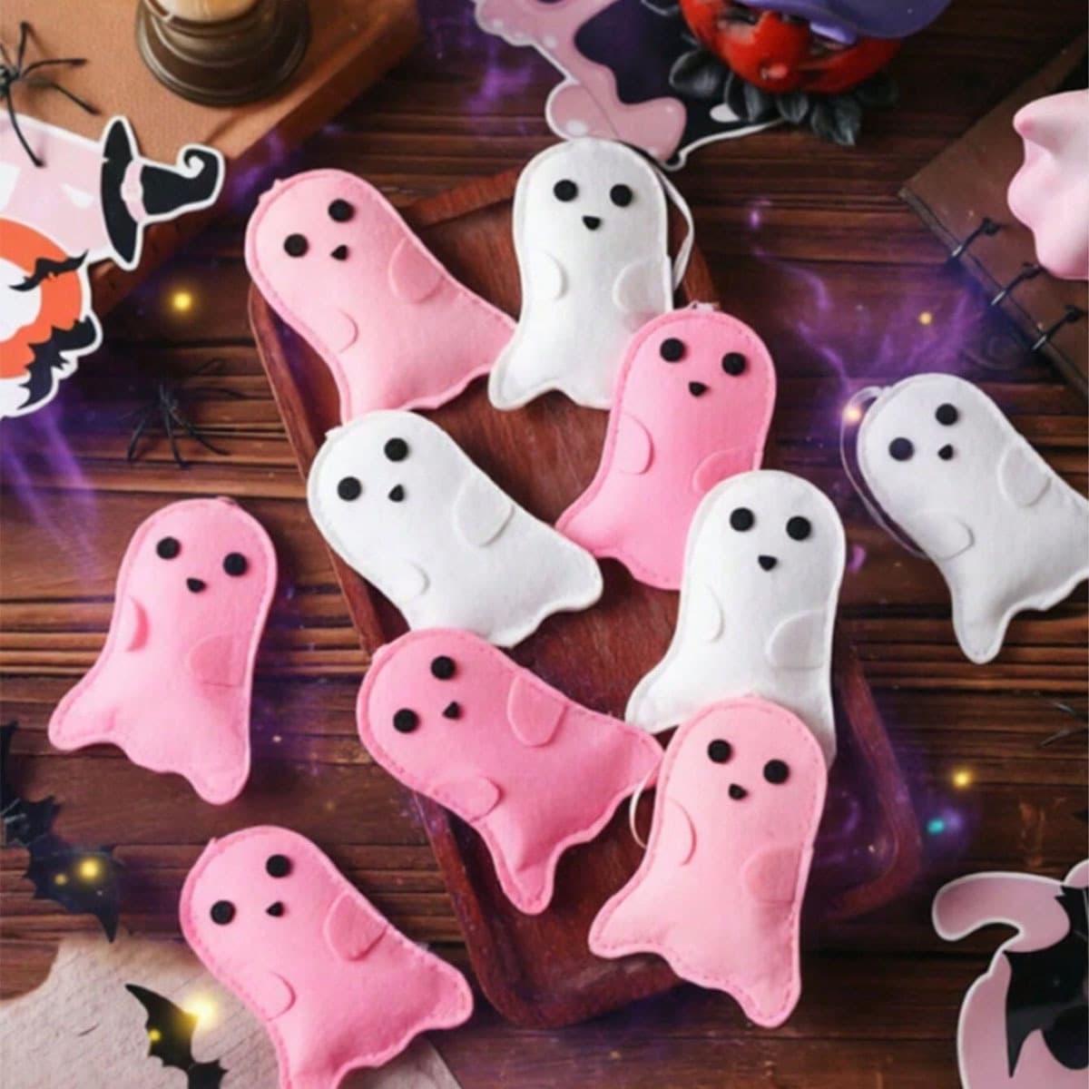 Halloween Cute Ghost Pendant Decoration Felt Ghost Pendant Halloween Theme Party Scene Decoration Props