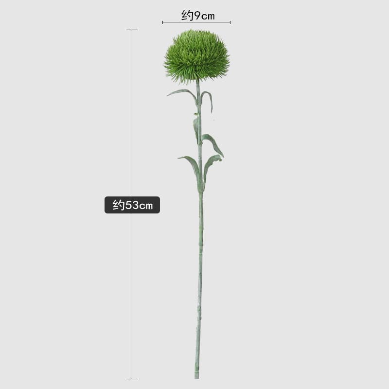 Cross-border New Simulation Dianthus Green Dianthus Hot-selling Green Plant Spiky Ball Soft Rubber Touch Photography Prop Green Fuzzy Ball Decoration