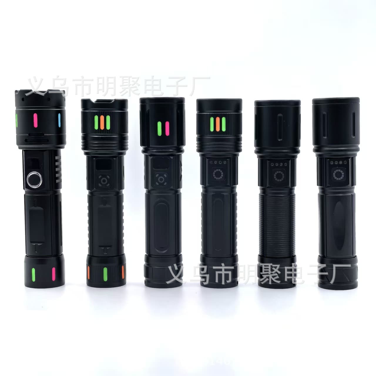 Cross-border White Laser Flashlight with Digital Display, Aluminum Alloy Telescopic Outdoor High-Power Flashlight, Portable LED Lighting