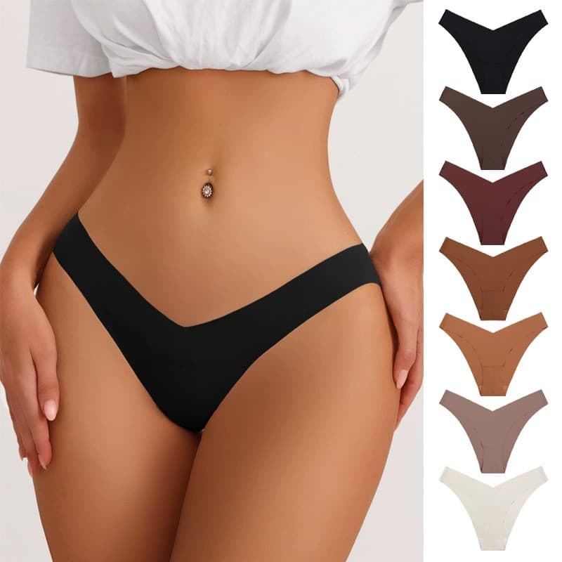 New European Style Seamless Ice Silk Briefs Women's Low Waist Triangle Pants Breathable Quick Dry Yoga Sports Pants Women