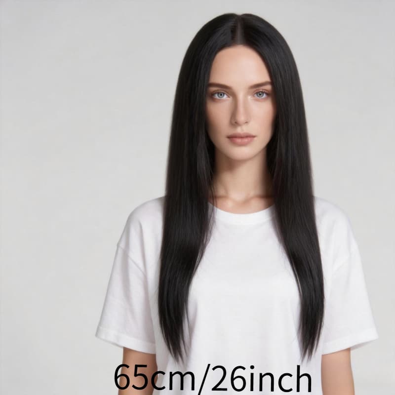 Long Black Straight Wig Full Cap for Women, Thick Black Bangs Natural Daily Black Full Head Tomie Cosplay Wig