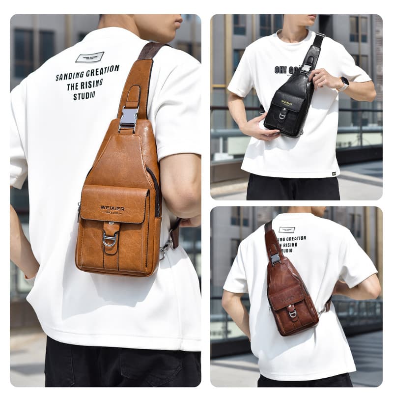 Premium Crossbody Chest Bag for Men, Water-Resistant Sling Backpack, Shoulder Bag