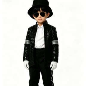 Halloween Performance Costume Tap Dance MJ Dance Costume Jackson Kids Microphone Imitation Cosplay Costume