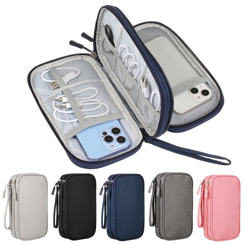 Multi-layer storage bag for digital accessories, power bank, hard drive, power bank, USB flash drive, earphones, dustproof data cable
