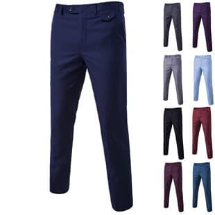 Cross-border Trade Slim Fit Black Dress Pants for Men Business Casual Formal Trousers