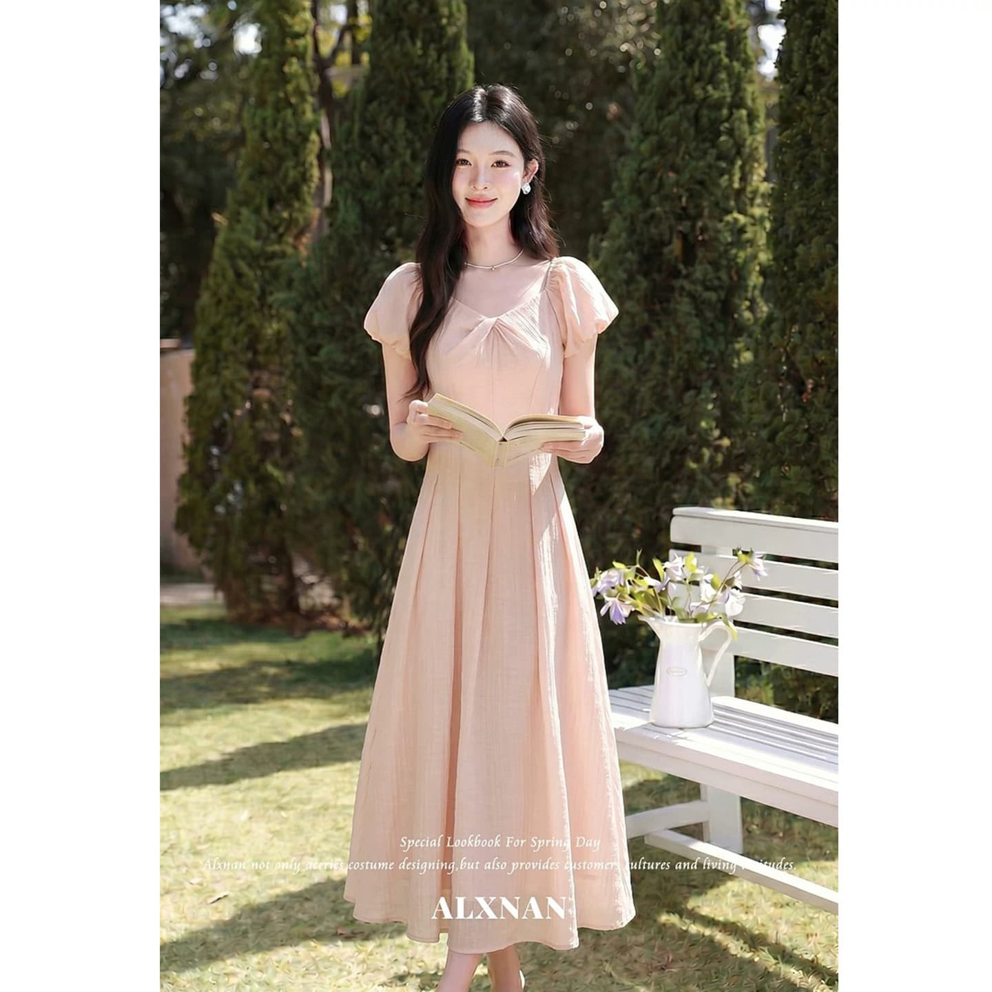 Soft Pink Orchid French Light Pink Dress for Women Summer New High-End Elegant Long Dress