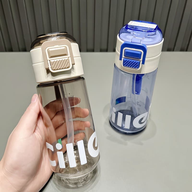 Xi.le water cup male and female student tritan plastic sports cup straw cup children's summer portable kettle