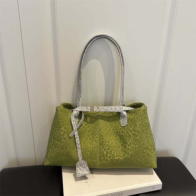 Cross-Border Large Capacity Leopard Print Bag for Women, 2026 New Spring and Summer Retro Versatile Shoulder Bag, Commuter Tote
