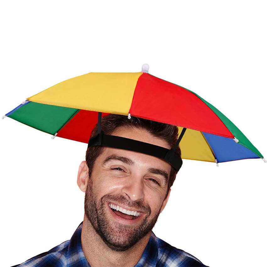 Outdoor Head-Worn Rain and Sun Umbrella - Foldable Sun and Rain Hat for Fishing and Outdoor Activities